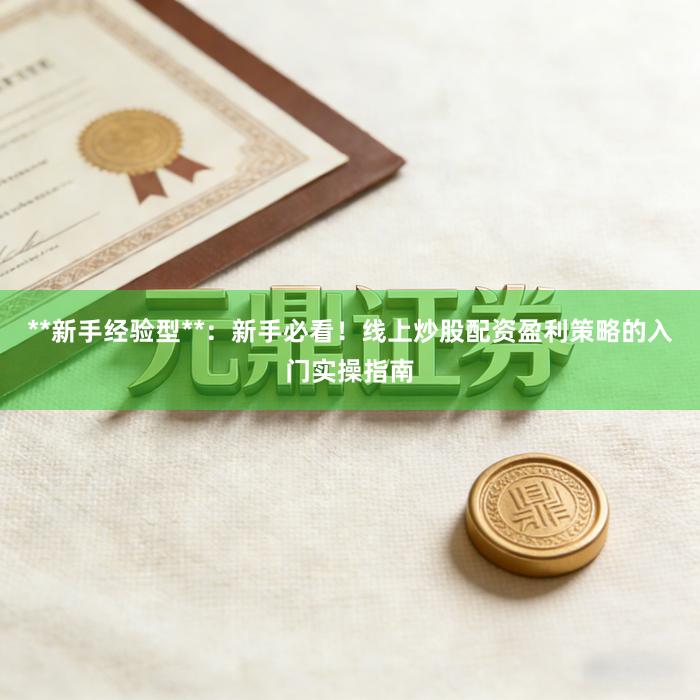 **新手经验型**：新手必看！线上炒股配资盈利策略的入门实操指南