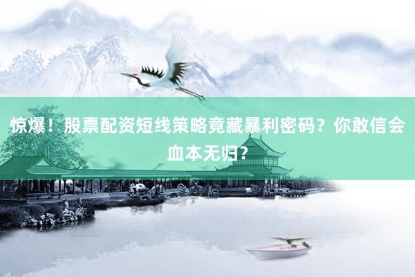 惊爆！股票配资短线策略竟藏暴利密码？你敢信会血本无归？