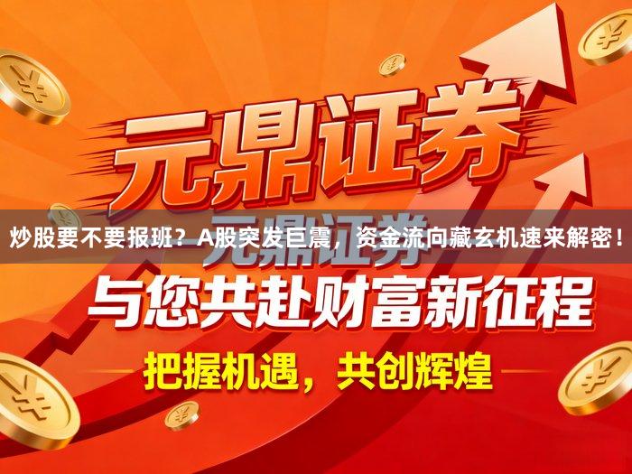 炒股要不要报班？A股突发巨震，资金流向藏玄机速来解密！