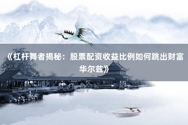 《杠杆舞者揭秘：股票配资收益比例如何跳出财富华尔兹》
