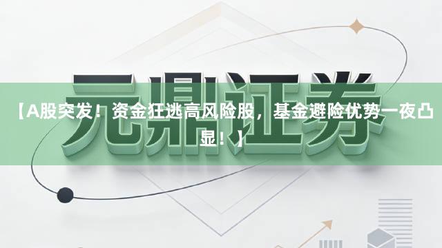 【A股突发！资金狂逃高风险股，基金避险优势一夜凸显！】