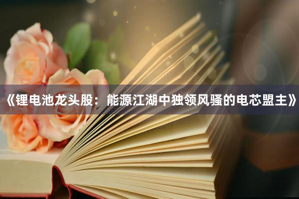 《锂电池龙头股：能源江湖中独领风骚的电芯盟主》