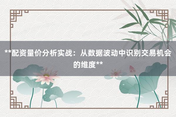 **配资量价分析实战：从数据波动中识别交易机会的维度**