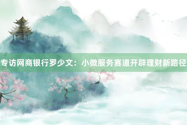 专访网商银行罗少文：小微服务赛道开辟理财新路径